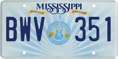 MS license plate BWV351