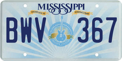MS license plate BWV367
