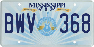 MS license plate BWV368