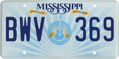 MS license plate BWV369