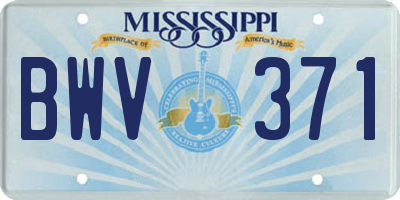 MS license plate BWV371