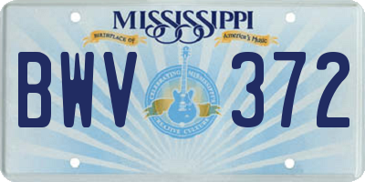 MS license plate BWV372