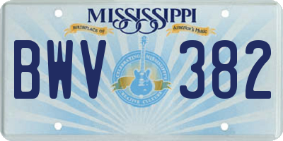MS license plate BWV382