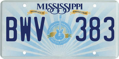 MS license plate BWV383