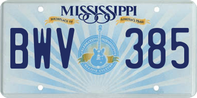 MS license plate BWV385