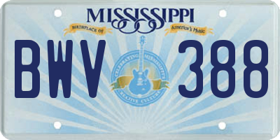 MS license plate BWV388