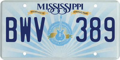 MS license plate BWV389