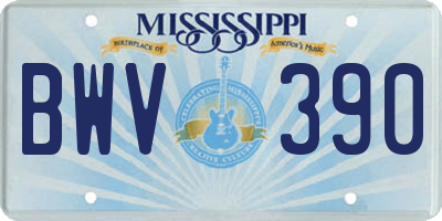 MS license plate BWV390