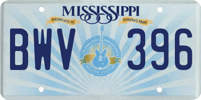 MS license plate BWV396