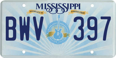 MS license plate BWV397