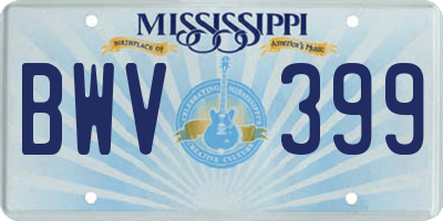 MS license plate BWV399