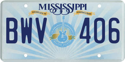 MS license plate BWV406