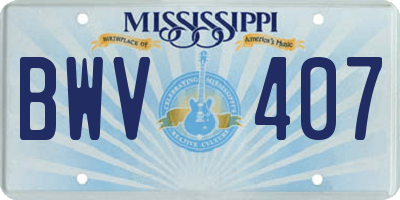 MS license plate BWV407