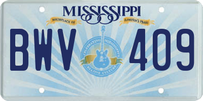 MS license plate BWV409
