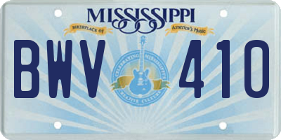 MS license plate BWV410