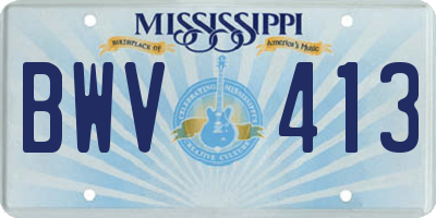 MS license plate BWV413