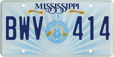 MS license plate BWV414