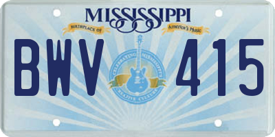 MS license plate BWV415