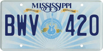 MS license plate BWV420