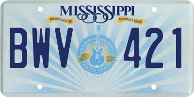 MS license plate BWV421