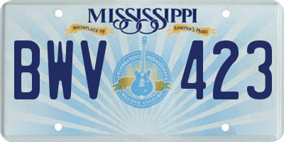 MS license plate BWV423