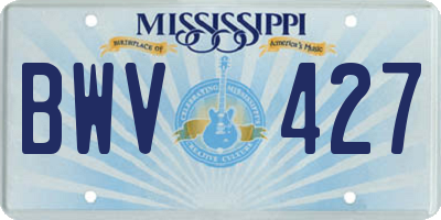 MS license plate BWV427