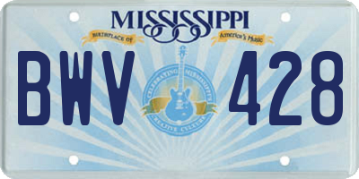 MS license plate BWV428