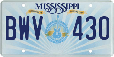 MS license plate BWV430