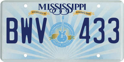 MS license plate BWV433