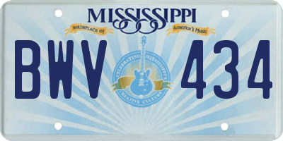 MS license plate BWV434