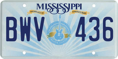 MS license plate BWV436