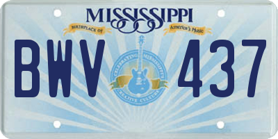 MS license plate BWV437