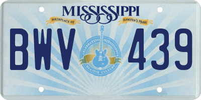 MS license plate BWV439