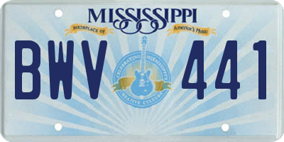 MS license plate BWV441