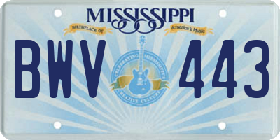 MS license plate BWV443