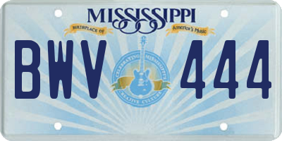 MS license plate BWV444