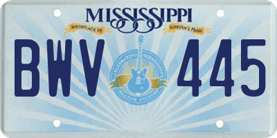 MS license plate BWV445