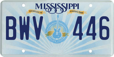 MS license plate BWV446