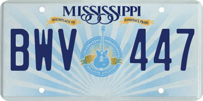 MS license plate BWV447