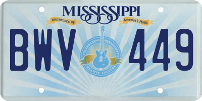 MS license plate BWV449