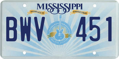 MS license plate BWV451
