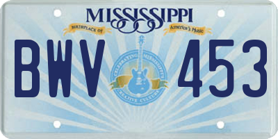 MS license plate BWV453