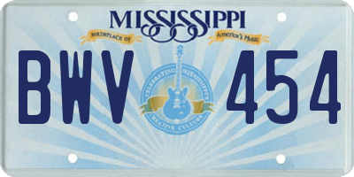 MS license plate BWV454