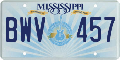 MS license plate BWV457
