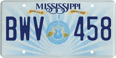 MS license plate BWV458