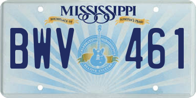 MS license plate BWV461