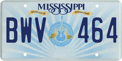 MS license plate BWV464