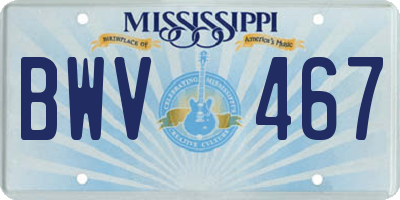 MS license plate BWV467