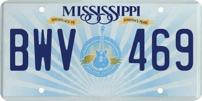 MS license plate BWV469