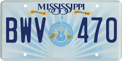 MS license plate BWV470